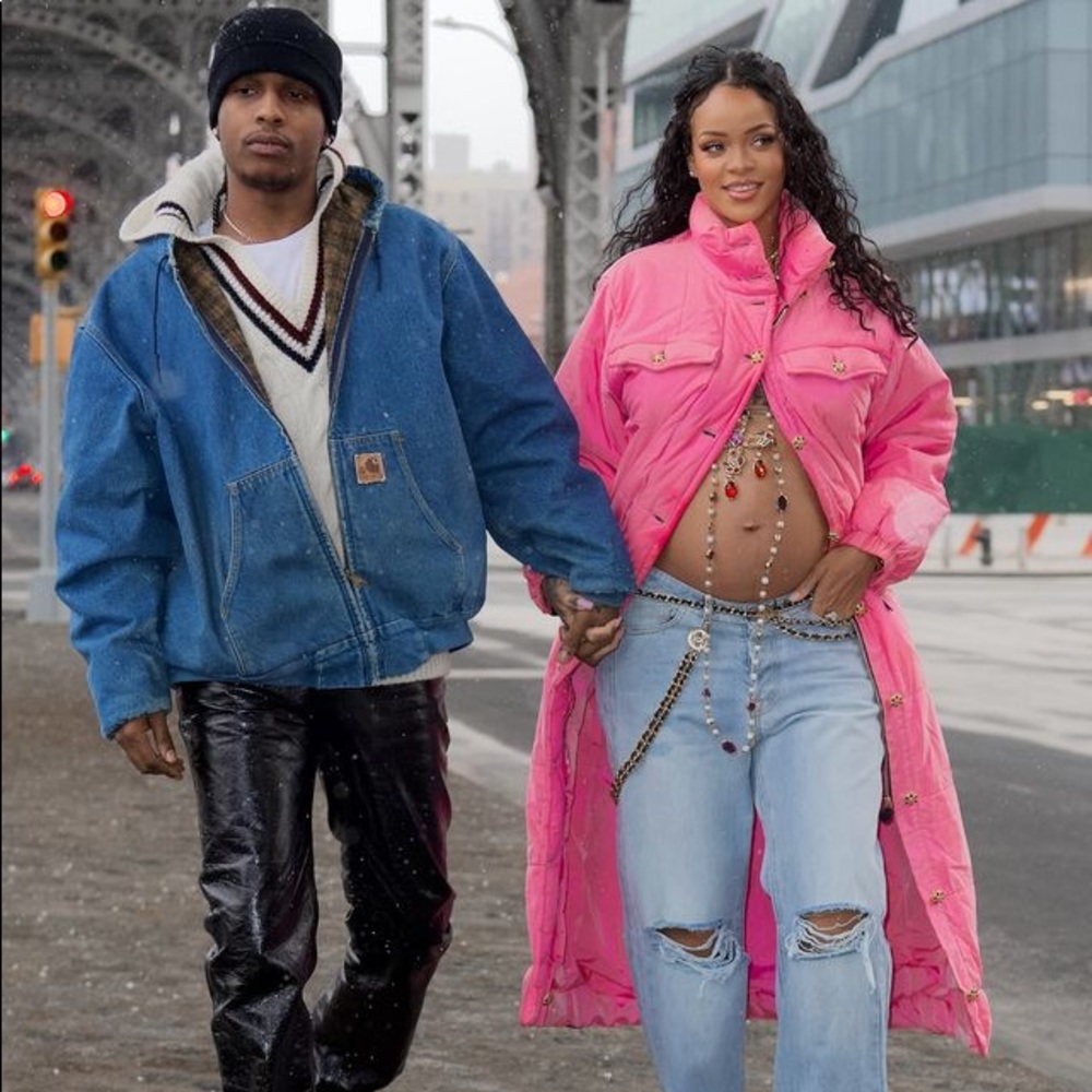 Riri Pregnancy Look Inspired Extra Long Baroque Crystal Oversized Cross Necklace - Picture 2 of 4